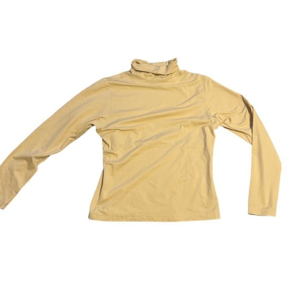 Nils Medium Pale Yellow High Neck Long Sleeve Ski Sportswear Base Layer w Gems - Picture 2 of 10